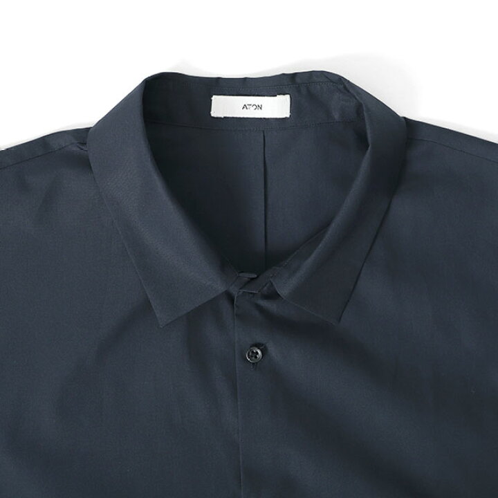 楽天市場】ATON エイトン スビンブロード オーバーサイズ シャツ BL AG  