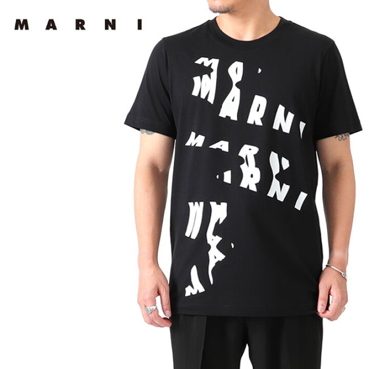 楽天市場】MARNI マルニ ロゴグラフィック Tシャツ HUMU0198P8 黒 白  