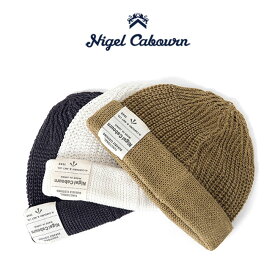 Nigel Cabourn ナイジェルケーボン ラベルロゴ ヘンプ ニットキャップ 66015 ビーニー 帽子 メンズ レディース