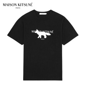 Maison Kitsune メゾンキツネ フォックススタンプ ロゴTシャツ JM00104KJ0008 黒 白 半袖Tシャツ メンズ レディース