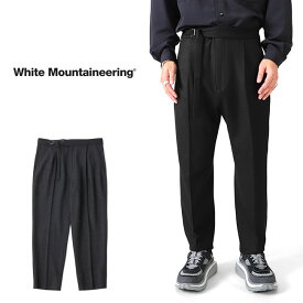 White Mountaineering ホワイトマウンテニアリング ツイード ワイド ベルテッド テーパードパンツ WM2273409 スラックス メンズ