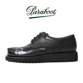 Paraboot パラブーツ THIERS ティエール スポーツソール Uチップ レザー デッキシューズ 786404 黒 メンズ