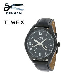 [TIME SALE] DENHAM × TIMEX デンハム タイメックス コラボ Waterbury ウォーターベリー シースルーバック クロコダイルレザー 腕時計 ギフト プレゼント