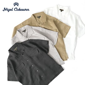Nigel Cabourn ナイジェルケーボン リネンツイル オープンカラーシャツ 11005 開襟 半袖シャツ メンズ **