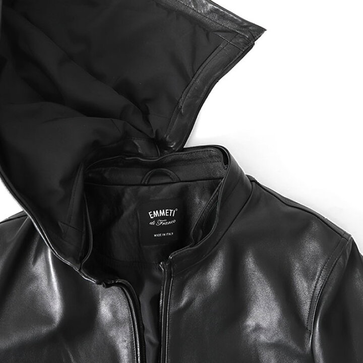 楽天市場】EMMETI エンメティ JURI HOODIE ユリ フード付き レザー 