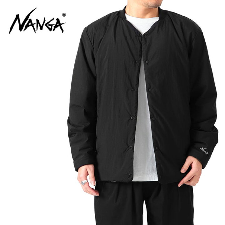 楽天市場】NANGA ナンガ ノーカラー ソフトダウンカーディガン 黒 