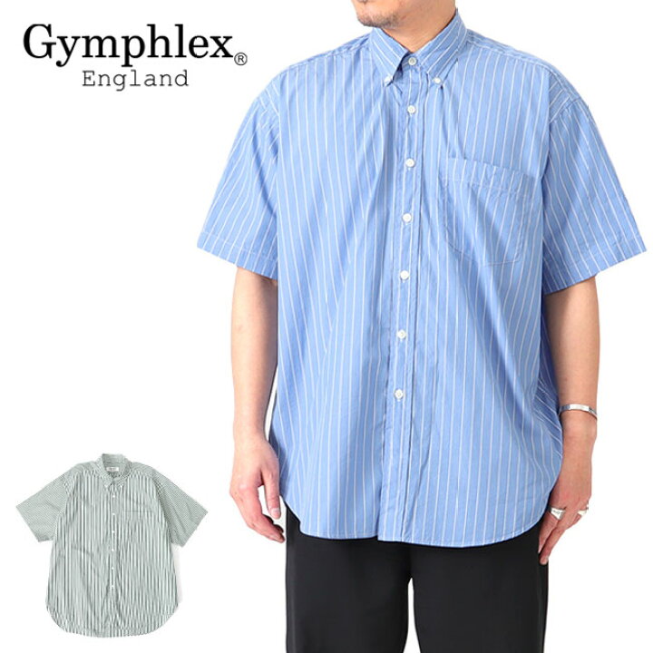 楽天市場】GYMPHLEX ジムフレックス ボタンダウン ストライプシャツ GY 