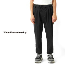 White Mountaineering BLK ホワイトマウンテニアリング SOLOTEX 3タック イージー テーパードパンツ BK2371406 黒 スラックス メンズ