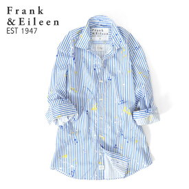 Frank&Eileen フランク&アイリーン FINBAR SPLP フィンバー ブラシペイント ストライプシャツ 3720700105 総柄 長袖シャツ メンズ