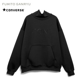 FUMITO GANRYU × Converse フミトガンリュウ コンバース コラボ プルオーバー タートルネック 2WAY トラックジャケット FU9-CU-101 黒 ポンチョ メンズ