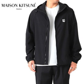Maison Kitsune メゾンキツネ フォックスヘッドロゴ テクニカル ウィンドブレーカー KM02228WQ0010 黒 ナイロンジャケット メンズ