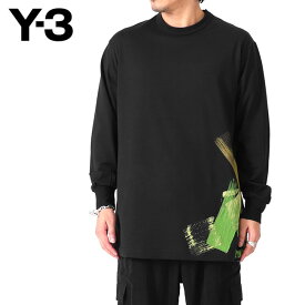 Y-3 ワイスリー オーバーサイズ グラフィック ロンT IP5578 黒 長袖Tシャツ メンズ