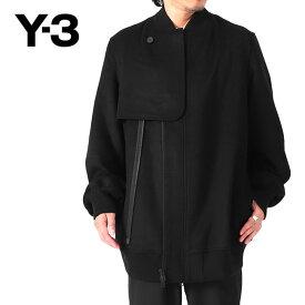 Y-3 ワイスリー アシンメトリー ウール ボンバージャケット IP5592 黒 ミリタリー メンズ