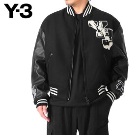 Y-3 ワイスリー グラフィックロゴ アームレザー スタジャン IQ2133 黒 ジャケット メンズ