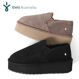 日本限定モデル EMU Australia エミュオーストラリア Stinger Reef Platform ショートムートン スリッポン W13085 厚底 ムートンブーツ シューズ レディース