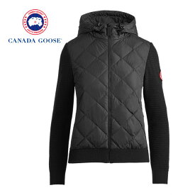 CANADA GOOSE カナダグース Hybridge Quilted Knit Hoody ニット×ライトダウン フード付き キルトジャケット 6800L 黒 レディース