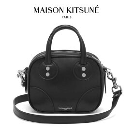 [TIME SALE] Maison Kitsune メゾンキツネ レザー ショルダー カメラバッグ LW05143LC0038 黒 ハンドバッグ ギフト プレゼント