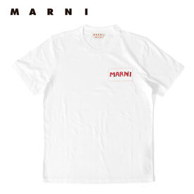 MARNI マルニ パッチワーク ロゴTシャツ HUMU0198X0 UTC017 白 半袖Tシャツ メンズ レディース