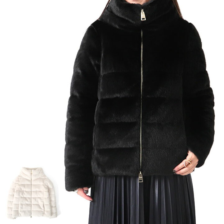 楽天市場】HERNO ヘルノ エコファー スタンドカラー ショート キルト 