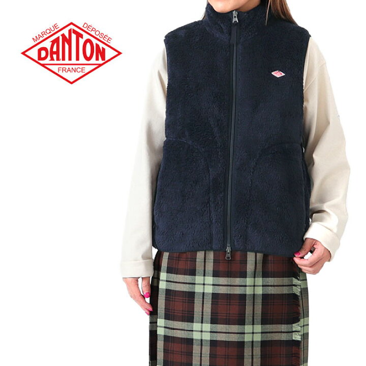 DANTON ダントン ハイパイルボアフリースベスト 40 チャコール DANTON