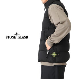 Stone Island ストーンアイランド ガーメントダイ ナイロンタフタ スタンドカラー ダウンベスト 7915G1428 黒 メンズ