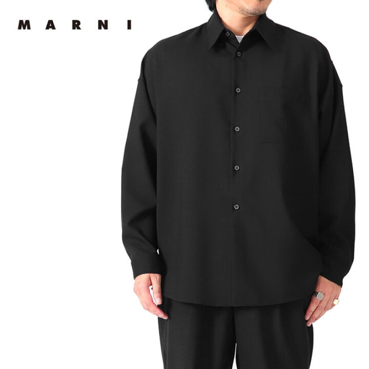 楽天市場】MARNI マルニ トロピカルウールシャツ CUMU0061A1 TW839 黒  