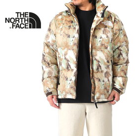 THE NORTH FACE ノースフェイス ノベルティ 迷彩 テクスチャデザイン ヌプシ ダウンジャケット ND92336 総柄 カモフラ フード内蔵 メンズ