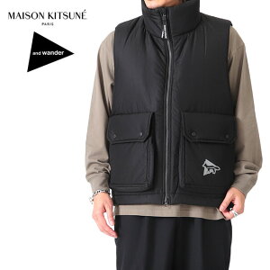 [SALE] and wander × Maison Kitsune �A���h�����_�[ ���]���L�c�l �R���{ �v���}���t�g ���b�v�X�g�b�v �_�E���x�X�g 574-3281903 �� �����Y