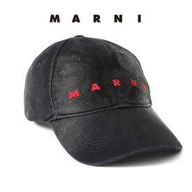 MARNI マルニ ウォッシュドデニム 刺繍ロゴ 6パネルキャップ CLZC0108S0 USCV87 ODN99 黒 帽子 メンズ レディース ギフト プレゼント