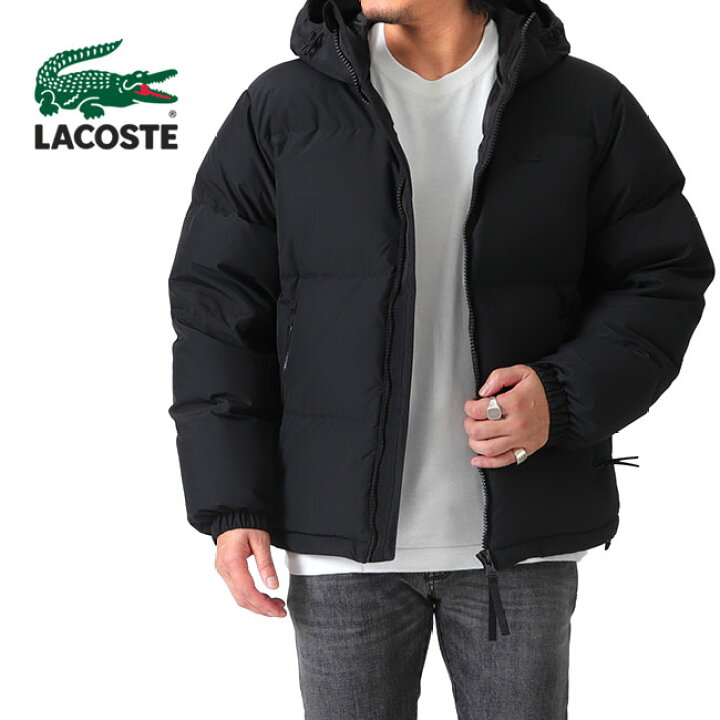 楽天市場】LACOSTE ラコステ バックロゴ モノトーン フード付き ダウン  
