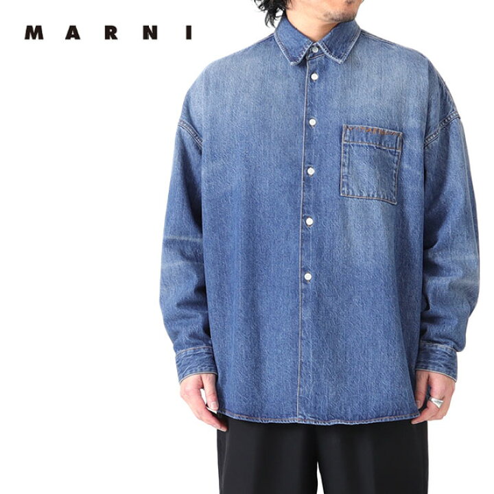 楽天市場】MARNI マルニ ウォッシュド加工 デニムシャツ CUJU0061S1 