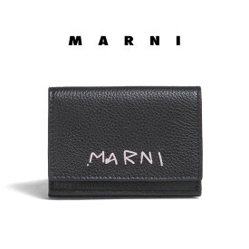 MARNI マルニ 3つ折り レザーウォレット PFMI0067U2 P6533 黒 財布 ギフト プレゼント