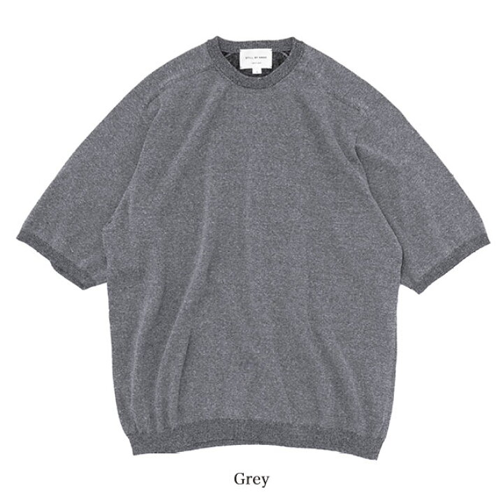 Still By Hand スティルバイハンド 12G リネン混 ニットTシャツ KN02241 半袖Tシャツ メンズ