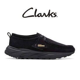 CLARKS クラークス Wallabee Eden Lo ワラビーエデンロー スエードレザー モカシンシューズ 26175680 黒 メンズ