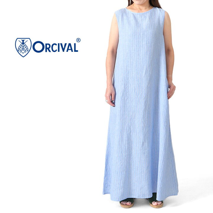 楽天市場】ORCIVAL オーシバル ノースリーブ ストライプ リネン ロング 