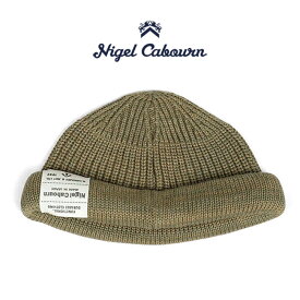 Nigel Cabourn ナイジェルケーボン コットン ラベルロゴ ショート ニットキャップ 66010 ビーニー 帽子 メンズ レディース