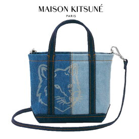 Maison Kitsune メゾンキツネ フォックスヘッド デニム ミニ トートバッグ MW05107WW5022 ショルダーバッグ