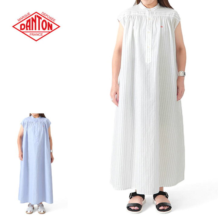 楽天市場】DANTON ダントン コットンリネン ギャザー ノースリーブ 
