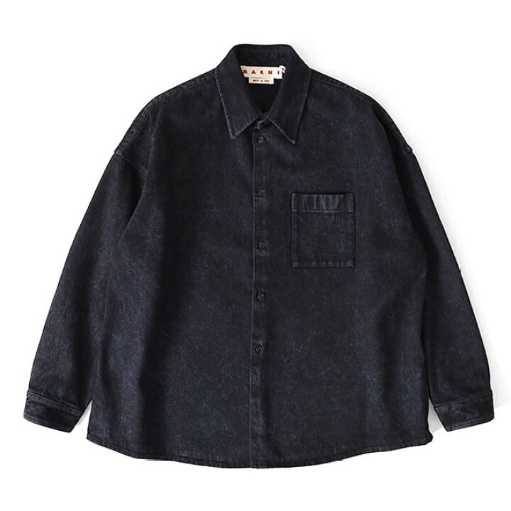 楽天市場】MARNI マルニ ブリーチ デニムシャツ CUJU0061A2 USCV35 黒  