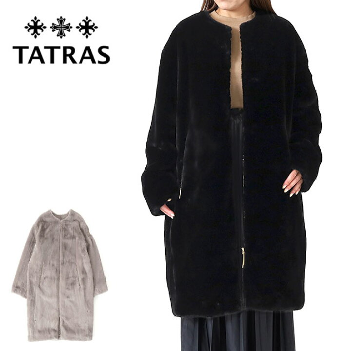 楽天市場】TATRAS タトラス TAMIL タミル エコファー ノーカラーコート  