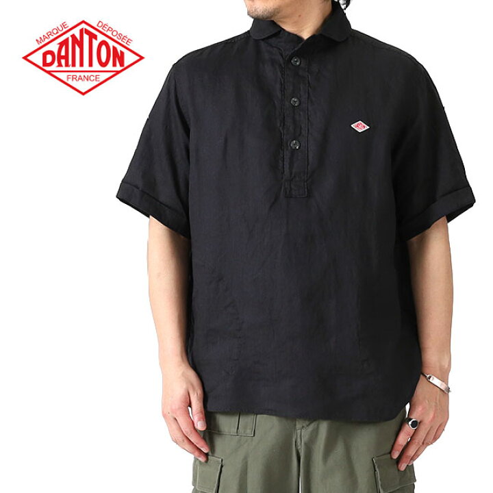 楽天市場】DANTON ダントン ラウンドカラー リネン プルオーバーシャツ 
