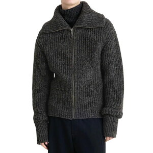 LEMAIRE �����[�� ZIPPED CARDIGAN �X�^���h�J���[ �W�b�v�J�[�f�B�K�� OW1187 LK1029 �A���p�J �j�b�g�W���P�b�g �����Y