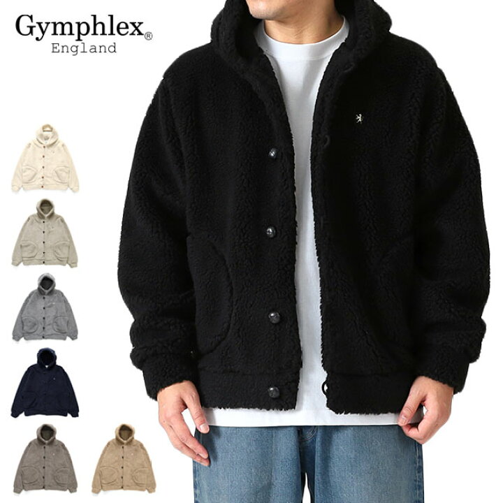 楽天市場】Gymphlex ジムフレックス フード付き ボアフリース ワイド 