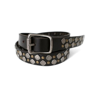 LEMAIRE �����[�� RIO STUDS BELT 20 �J�E���U�[ ���I �X�^�b�Y�x���g BE0006 LL0055 ���F �u���E�� �����Y �M�t�g �v���[���g **