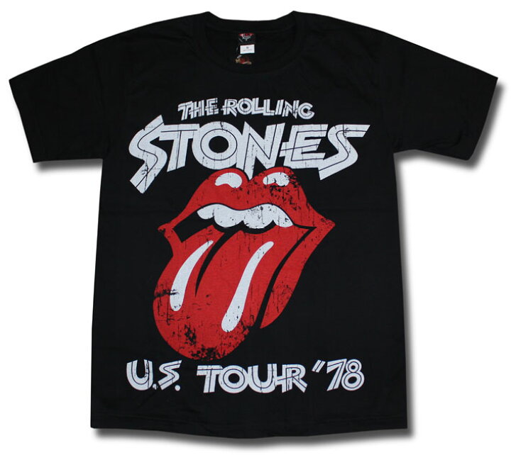 The Rolling Stones Tシャツ ストーンズ tシャツ ザ・ローリング・ストーンズ Tシャツ ローリングストーンズ US TOUR 78 バンドTシャツ ロックTシャツ rock メンズ レディース ユニセックス Golden Rock T 新品 バンドT ロックT カットソー ビッグプリント ローリングストーンズ