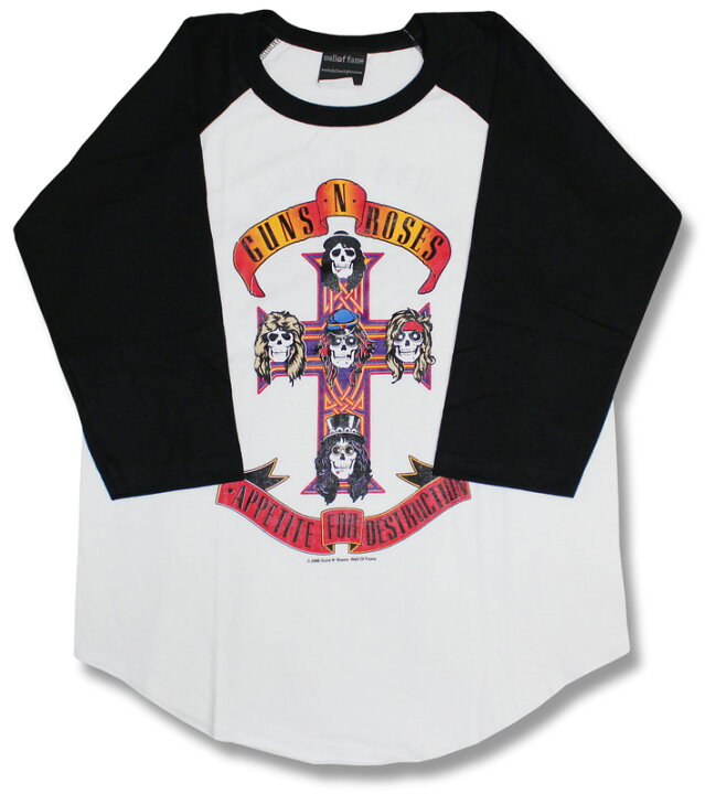 楽天市場】ガンズ・アンド・ローゼズ ラグランTシャツ GUNS N