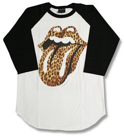 ザ・ローリング・ストーンズ ラグランTシャツ The Rolling Stones ローリングストーンズ 豹柄 ヒョウ柄・レオパード柄 七分袖 7分袖 ストーンズtシャツ 長袖 ベースボールシャツ バンドTシャツ ロックTシャツ メンズ レディース