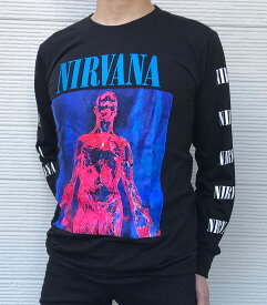 NIRVANA Tシャツ ニルバーナ ニルヴァーナ ロンT 長袖 バンドTシャツ ロックTシャツ sliver スリヴァー ユニセックス ロングスリーブ ロック ファッション ROCK BAND T-SHIRTS ロングTシャツ 日焼け対策