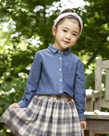 【50%OFF】ダンガリーシャツ/セール/202HB311ギフト包装無料 100-130サイズ 子供服 ゴールデンベア Golden Bear