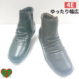 ショートブーツ 防寒 防滑 コンフォート 幅広 4E 【ゴールデンフット】牛革 本革 レザー ローヒール 履きやすい 歩きやすい 痛くない ギフト 贈り物 レディースシューズ 婦人靴